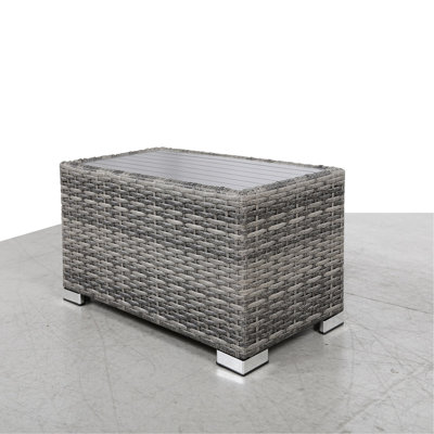 Mixed Grey Slatted Aluminum Side Table - Bring Life To Outdoor Spaces And Modern Design