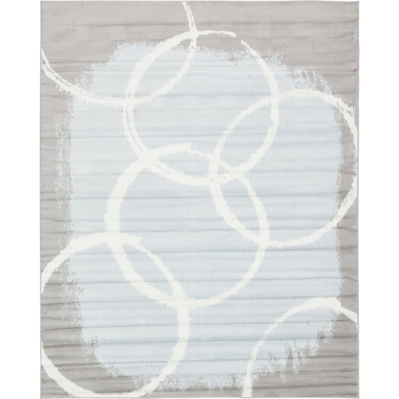 Tapis bleu clair / gris Lockard, Rectangle 8 pi x 10 pi