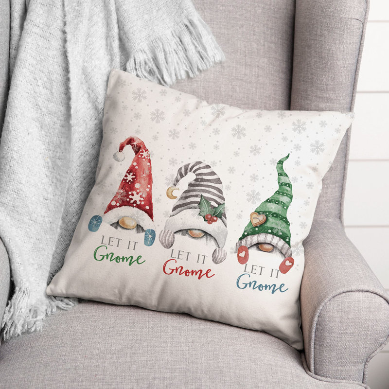 Coussin Let Let Gnome, 20 po x 20 po