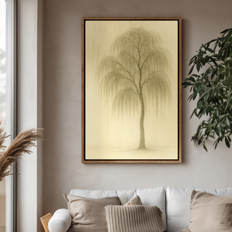 Art mural encadré en toile - Saule, impressions murales pour chambre à coucher - 16 po x 24 po, Natural, H 24 po x l 16 po