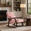 Fauteuil rembourré moderne, chaise berçante avec structure en bois massif-716900048