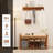 Hall Tree With Bench And Shoe Storage, Coat Rack Shoe Bench Set With Seat Cushion And 6 Hooks For Entryway, Hallway, Living Room And Bedroom