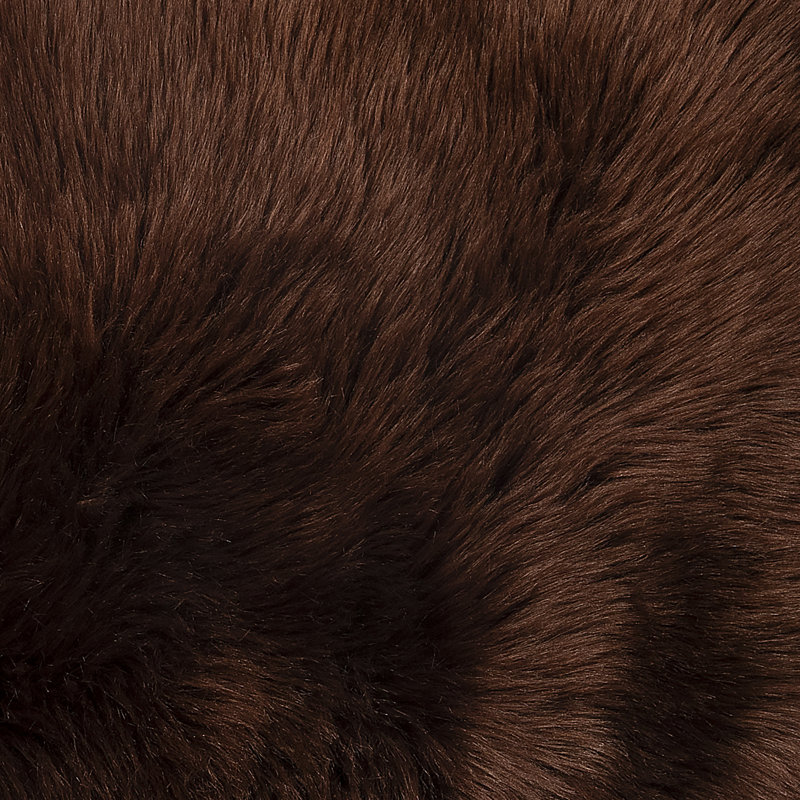 Shag Faux Fur Washable Brown Area Rug, Rectangle 4' x 6'