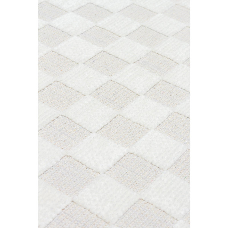 Soft Cotton Blend Area Rug, Cream Color, 2.6 x 9.8 Feet | 85% Cotton / 15% Polyester Chenille, No Pile, Flatweave | Machine Washable at 30°C, Easy to Clean with Vacuum & Spot Remover | Ideal for Living Room & Bedroom