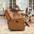 83.86" Wide Modern Overstuffed Top Faux Leather Manual Reclining Sofa With Hidden Cup Holders(Set Of 2)