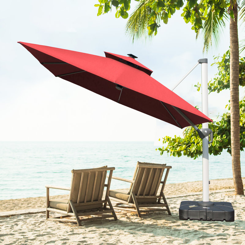 Parasol en porte-à-faux Deraway, Blanc, 12 pi x 12 pi