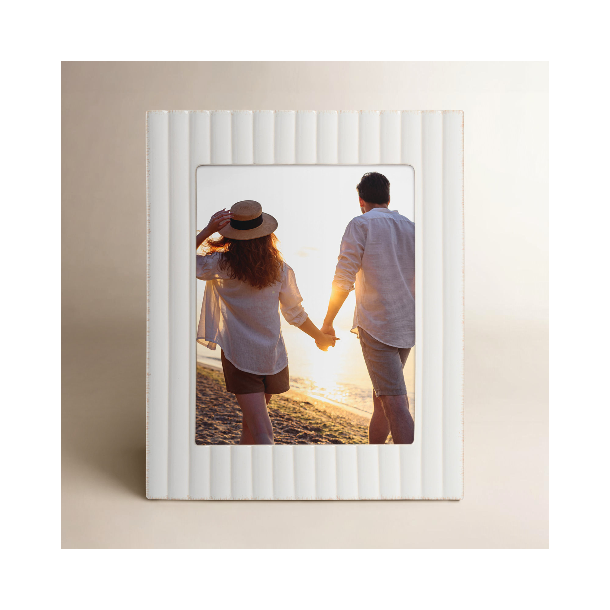 French Perle Giftware Scallop 5X7 Frame, 8" W x 10" H