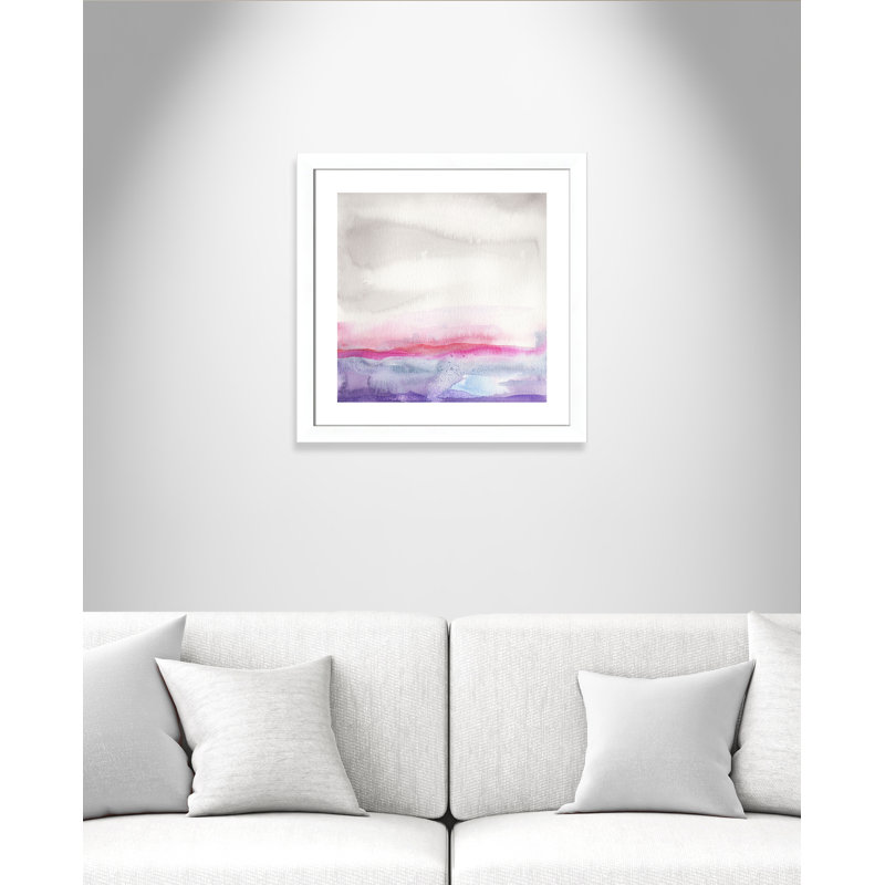 «Castaldo Watercolor Landscape I Print» en rose / gris, Blanc mat, H 18,5 po x l 18,5 po x P 1,25 po