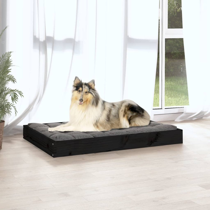 Lit pour chien Tucker Murphy Pet ™ 28,1 po x 21,3 po x 3,5 po en bois de pin massif, Noir