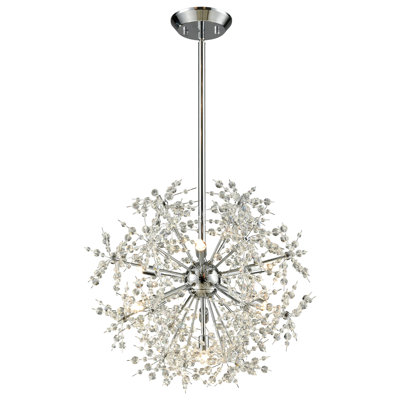 Lustre à 7 lumières de 20 po de large Snowburst - Chrome poli