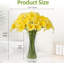 Tulipes artificielles Real Touch dans un vase en verre avec de l'eau artificielle, centre de table jaune-150138933
