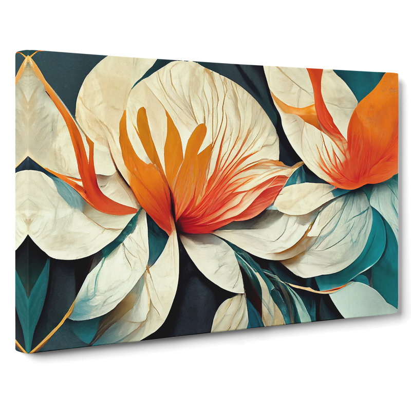 Modern Abstract Flowers Vol.5 - Wrapped Canvas, 50cm H x 76cm W x 3cm D