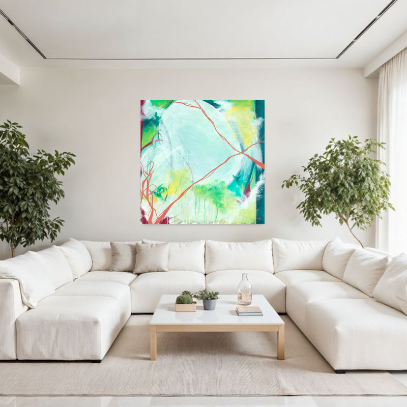 April, art abstrait contemporain, H 48 po x l 48 po