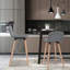 Mott Upholstered and Faux Leather Bar Stool with Solid Wood Frame