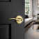 Entry Door Handle With Lock And Key, Secure Keyed Reversible Lever Exterior, For Front Entrance And Bedrooms, Satin Brass