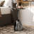 Cheryll Metal Side Table With Gray Marble-Pattern Top And Hammered Base