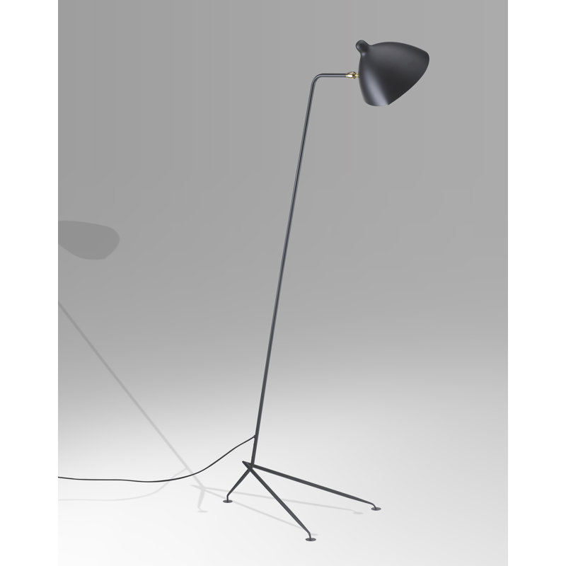 Lampe sur pied arquée noire 1 lumière Chantel