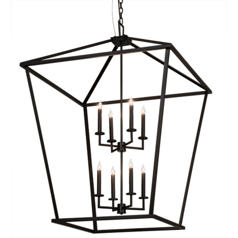 Kitzi 8 - Light Chandelier, 52" H x 51" W x 51" D, Black