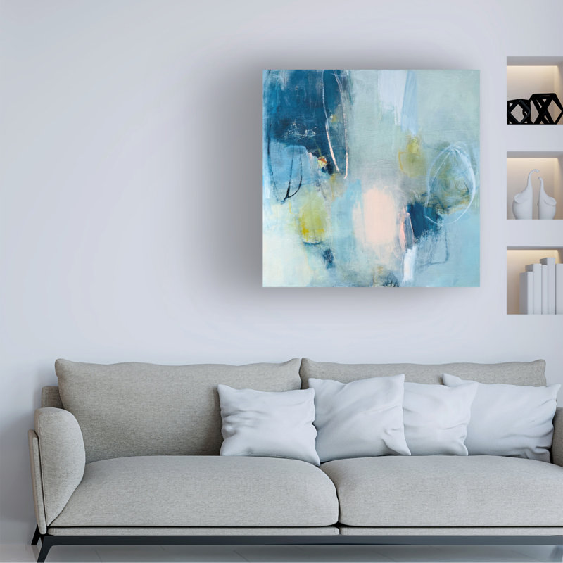 «Echoes» par Mila Apperlo - peinture sur toile tendue, H 35 po x l 35 po x P 2 po
