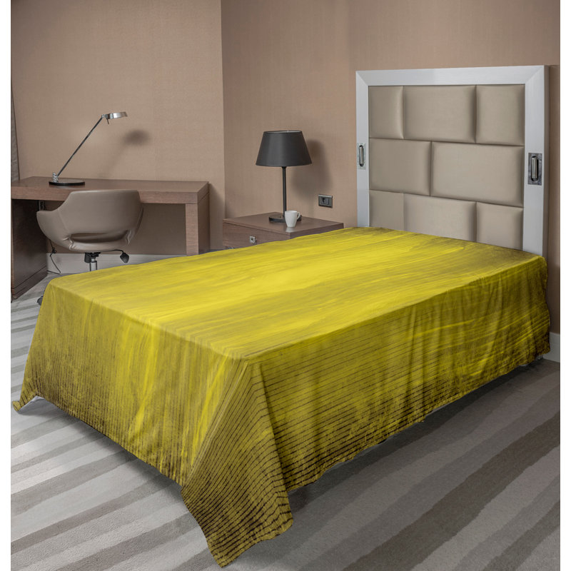 Ambesonne Top Flat Sheet Curving Art, Twin Flat Sheet, Green Olive Green Abstract