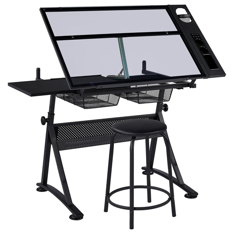 Table à dessin avec tabouret et bureau multifonctionnel à hauteur réglable