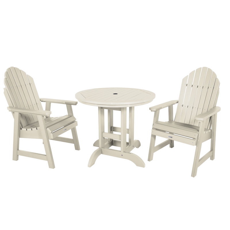 Lynn 2-Person 36" Round Dining-Height Bistro Set, Whitewash