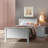 White Solid Wood Panel Twin Bed