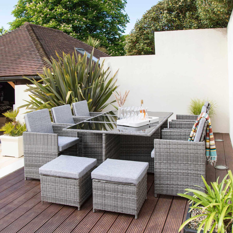 Allexia 10 - Person Patio Dining Set with, No, Grey
