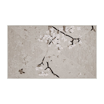 Machine Washable Beige Area Rug