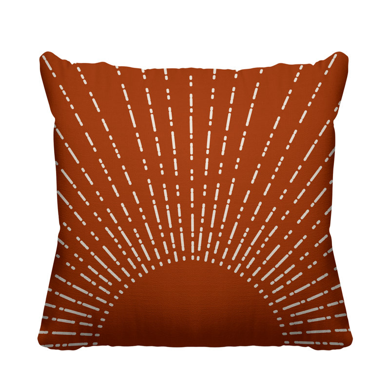 Coussin intérieur / extérieur Sunny Boho Starbusrt, L 17 po x H 17 po, Orange