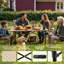 Table de camping pliante et portable en aluminium avec plateau imitation bois et hauteur réglable | Table légère et enroulable avec sac de transport pour le camping, les pique-niques, les barbecues et la terrasse-159201237-159201239