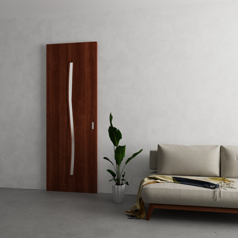 Grange cachée - ESSENTIAL 8002 - Portes en placage de bois - Ensemble coulissant Magic, Noyer Franko, 36 po x 96 po