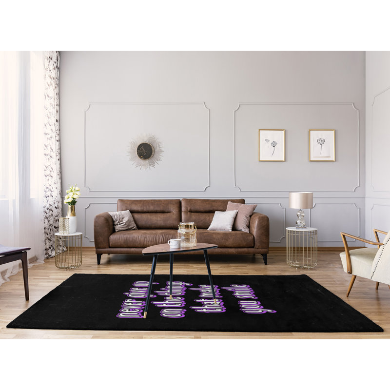 Tapis en polyester perseverance quote tableau noir style joy, Rectangle 8 pi x 10 pi