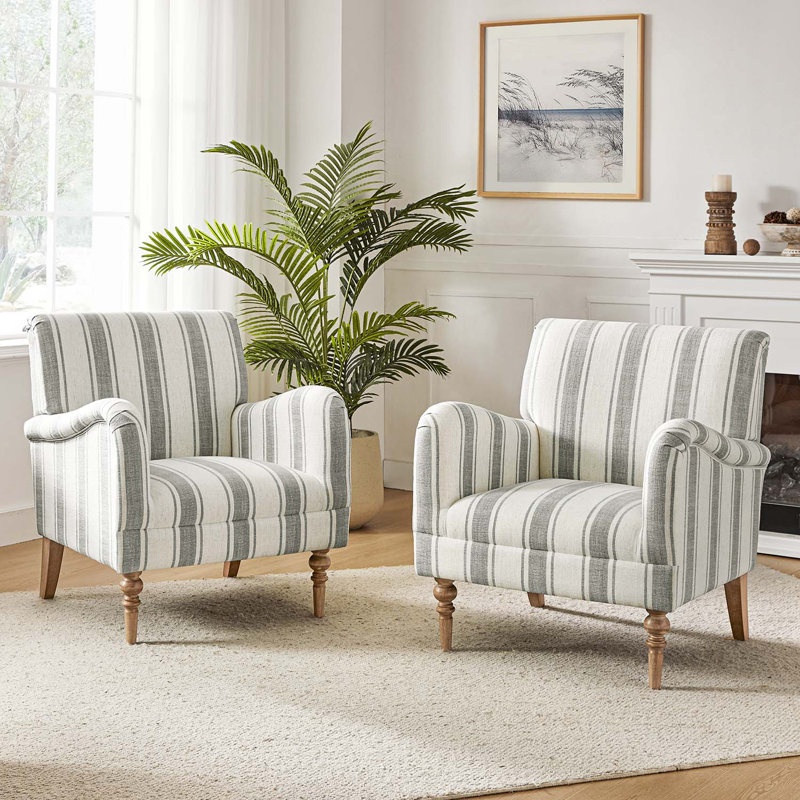 Lila 75 Cm Wide Coastal Farmhouse Armchair, Grey