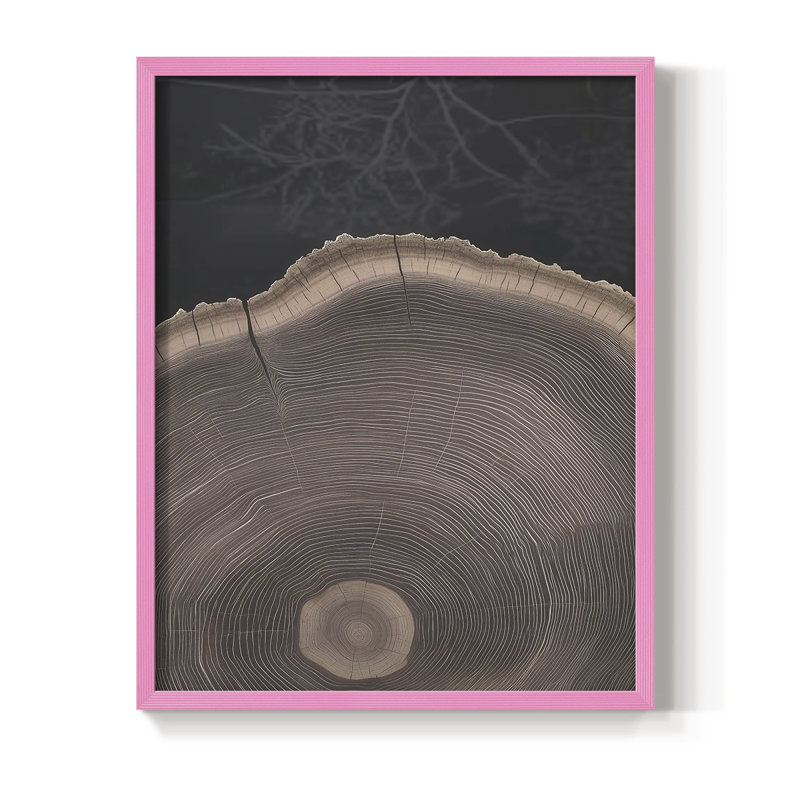 Abstrait, impression encadrée «CCxxxiv» - prête à être accrochée - fabriquée aux États-Unis, H 29 po x l 23 po, Rose