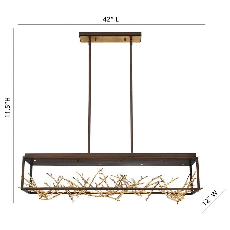 Lustre rectangulaire DEL 8 lumières Aerie