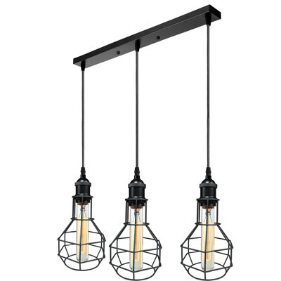 Bednar 3 - Light Black Kitchen Island Pendant