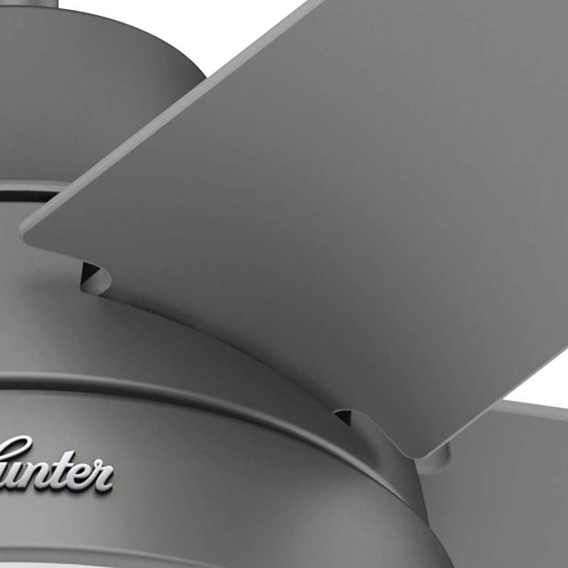 Aerodyne 52" Matte Silver Smart Ceiling Fan with LED Light and Remote