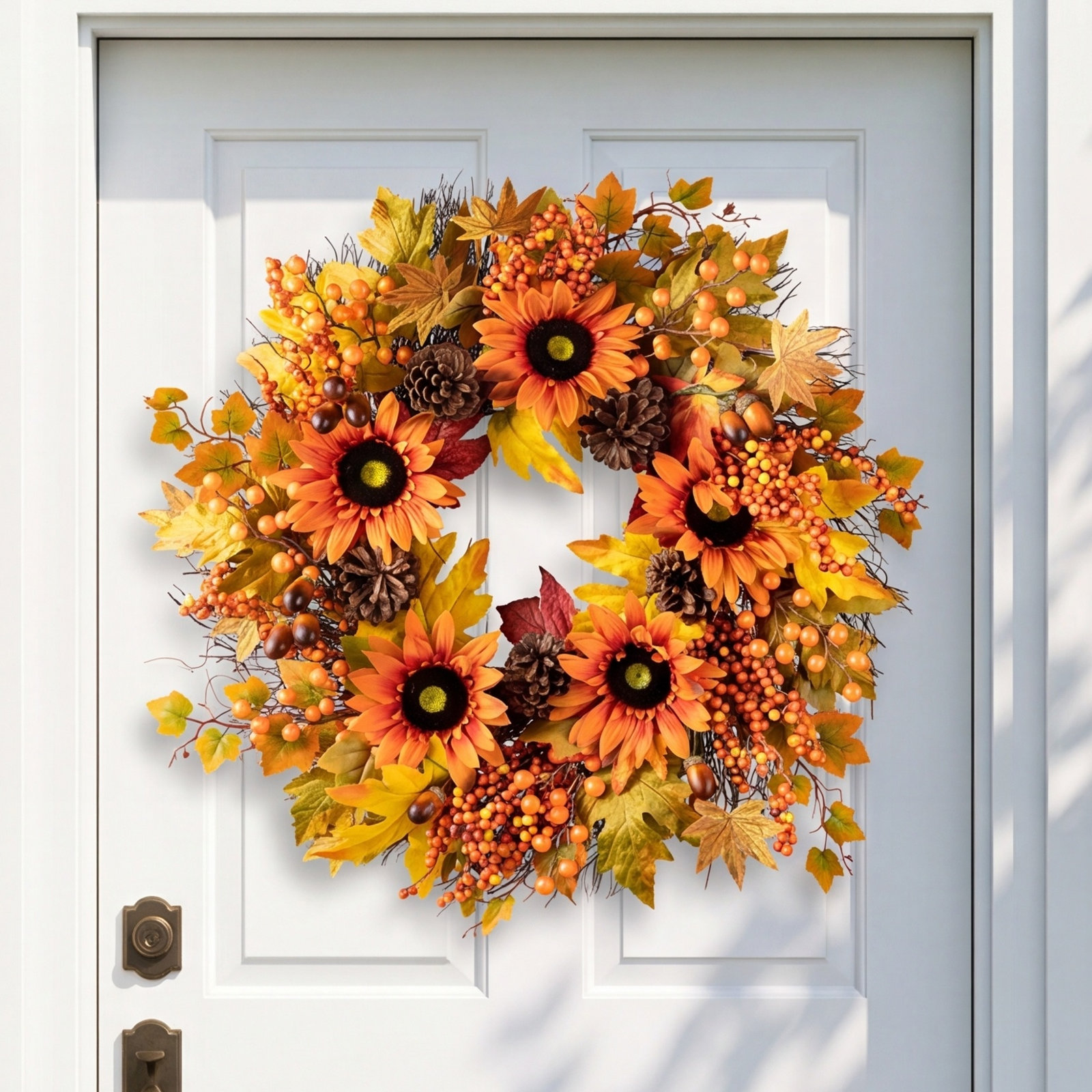 24'' Faux Sunflower Wreath