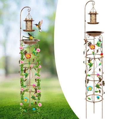 Metal Bird Bath  Outdoor Trellis Feeders