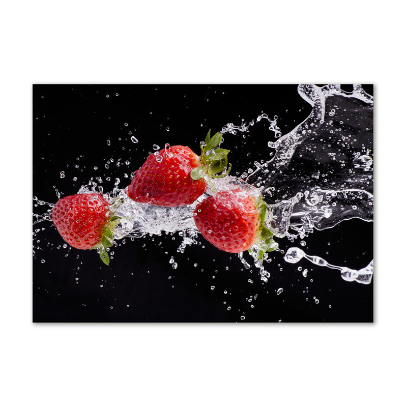Strawberries And Water - Wrapped Canvas Print
