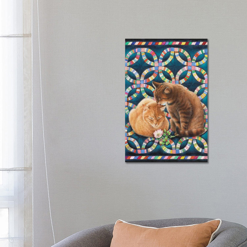 Valentine's Day With Spiro And Blossom by Ivory Cats - Wrapped Canvas Print, 66.04 cm H x 45.72 cm W x 3.175 cm D