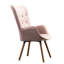 Fauteuil contemporain en velours mauve avec dossier à boutons et pieds en bois massif-2066676180