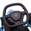 Kart électrique à une place avec 2 vitesses, moteur 24 V, cadre en acier bleu foncé, 8 à 12 ans