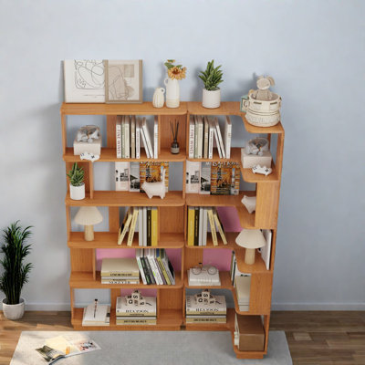 Ensemble de bibliothèques en chêne foncé peu encombrantes, style moderne en MDF pour la maison