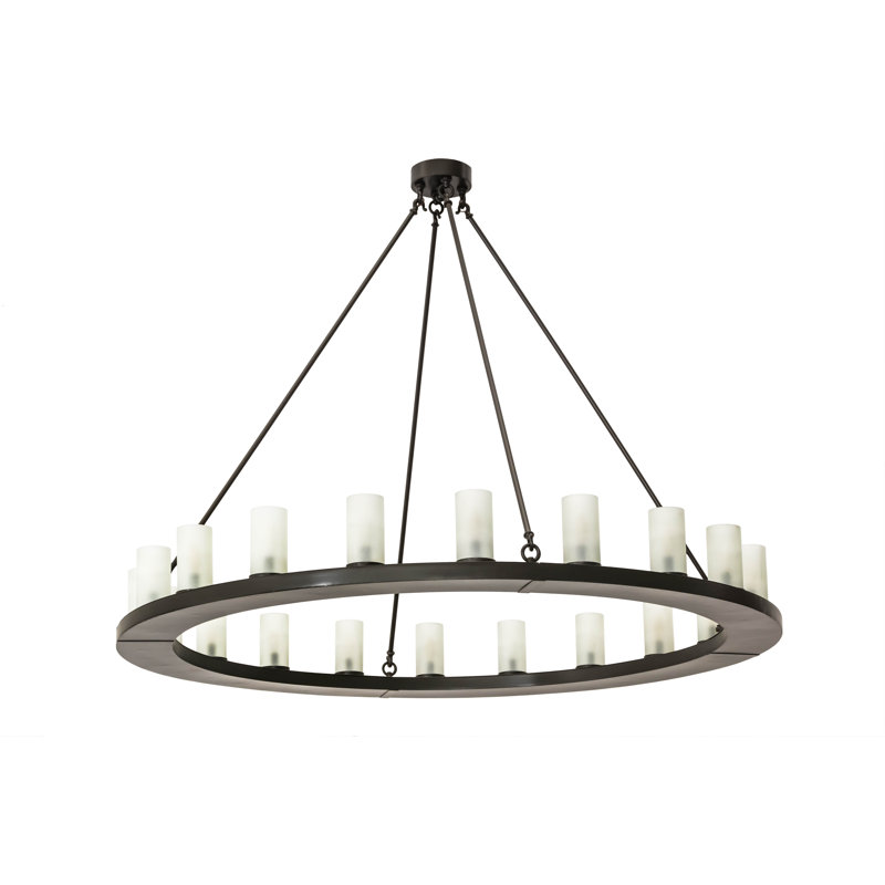 Lustre 60 l 20 po Loxley, Bronze éternel, Givré