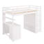 Twin Loft Bed With Desk And Drawers - White. Solid Wood Frame For Stability. Maximize Your Space. 65"h X 78.3"l 44"w In White Extra Storage Pinewood. Living
