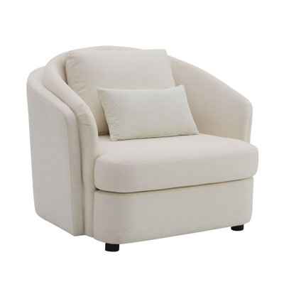 Mariko Beige Linen Chair W/Pillow