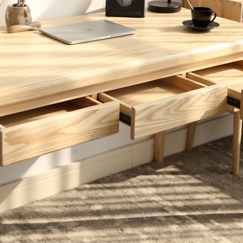 Bureau minimaliste moderne de style japonais, H 30,31 po x l 53,15 po x P 25,59 po