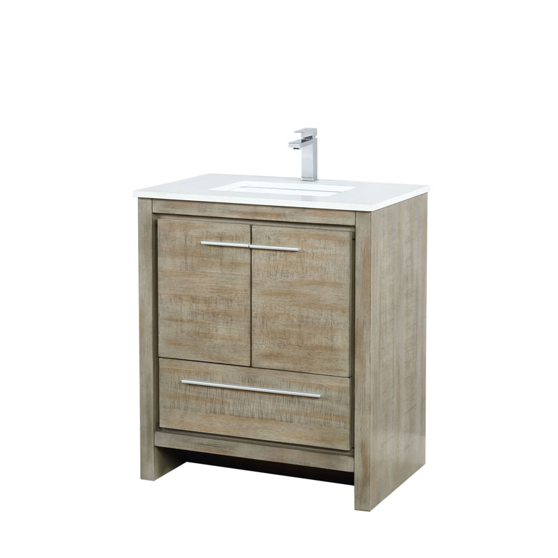 Ensemble de meuble-lavabo simple l 30 po x P 20 po Lafarre, Acacia rustique, Quartz blanc